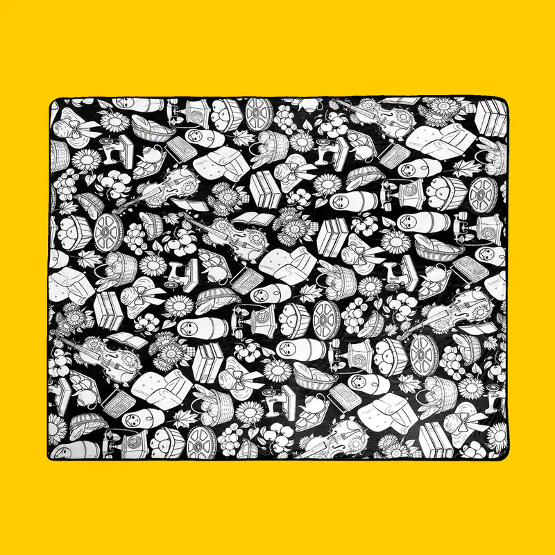 The Country Market design as black and white line art, before any color is added